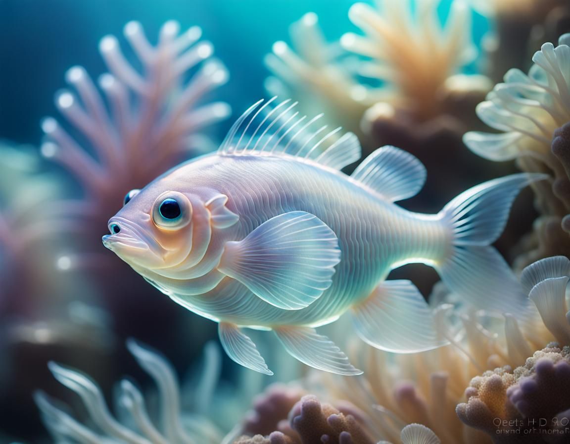 Pastel Crystal Fish in Lucid Dream Art Style