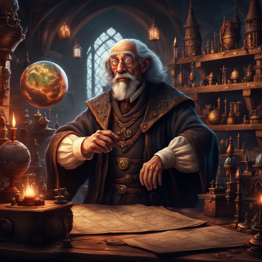 D&D Goofy Professor in Medieval Astronomy Lab