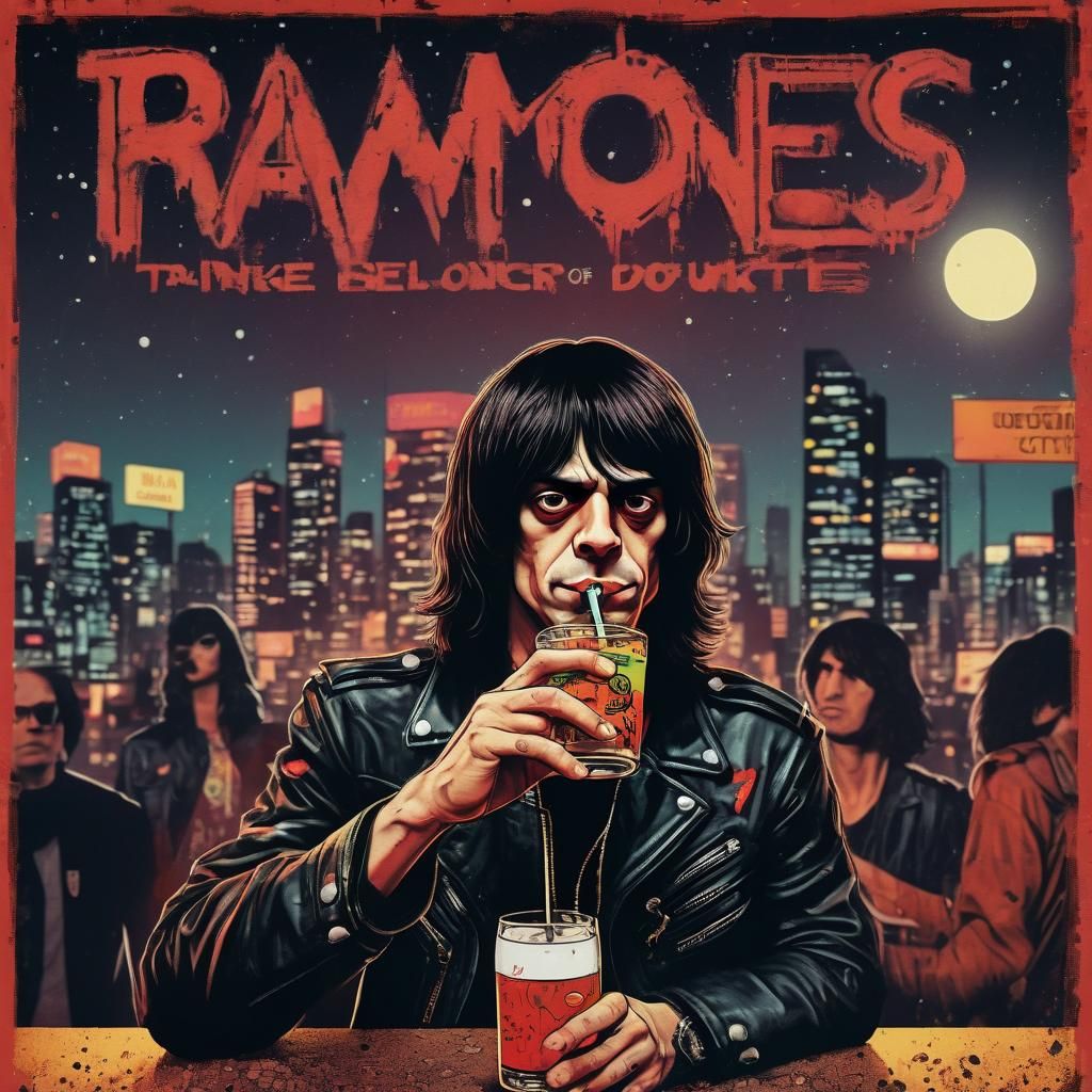 Retro Punk Album Art: Cartoon Portrait in Pop Art Style