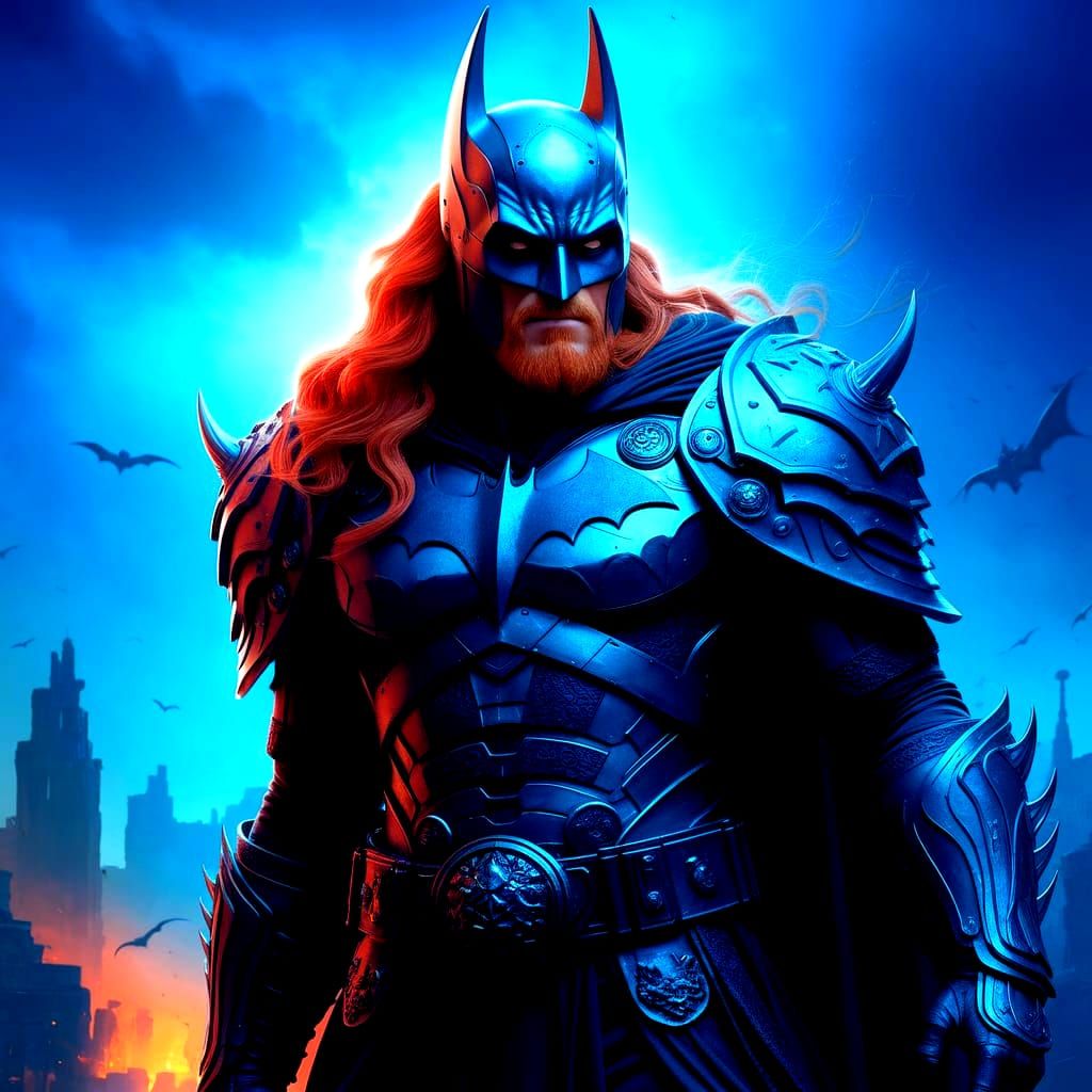 Viking Batman Hybrid in Gothic Digital Art