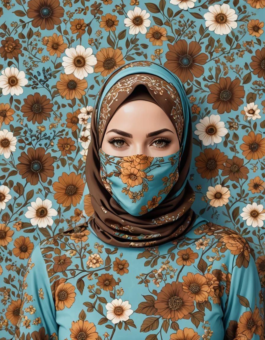 Woman with Face Mask in Pop Art Style