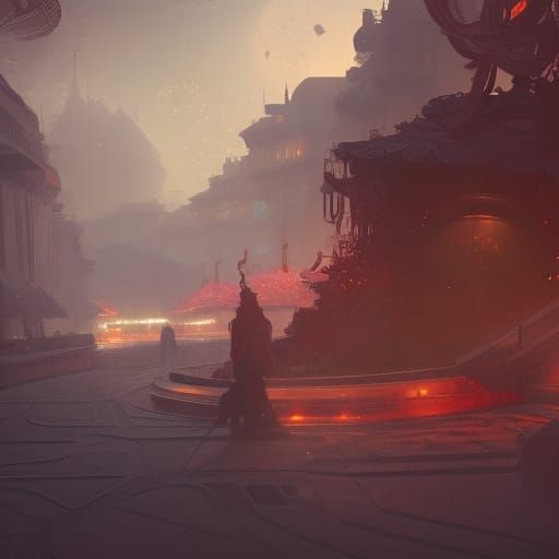 Bored Character Art in Orange and Teal