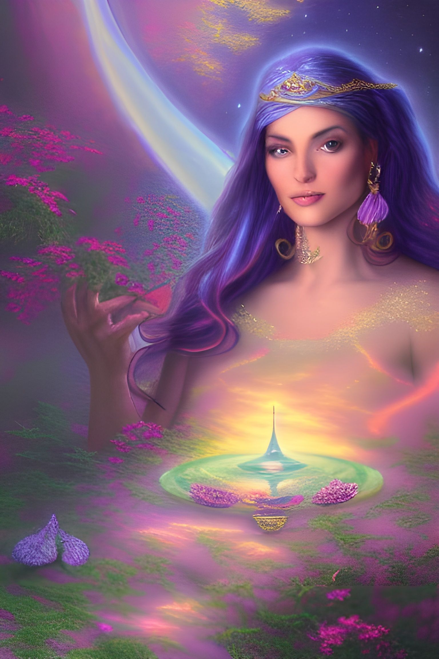 Arabian Queen: Ethereal Fantasy Astral Illustration