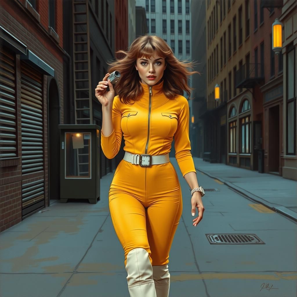 Retro Sci-Fi April O'Neil in Sorayama Style