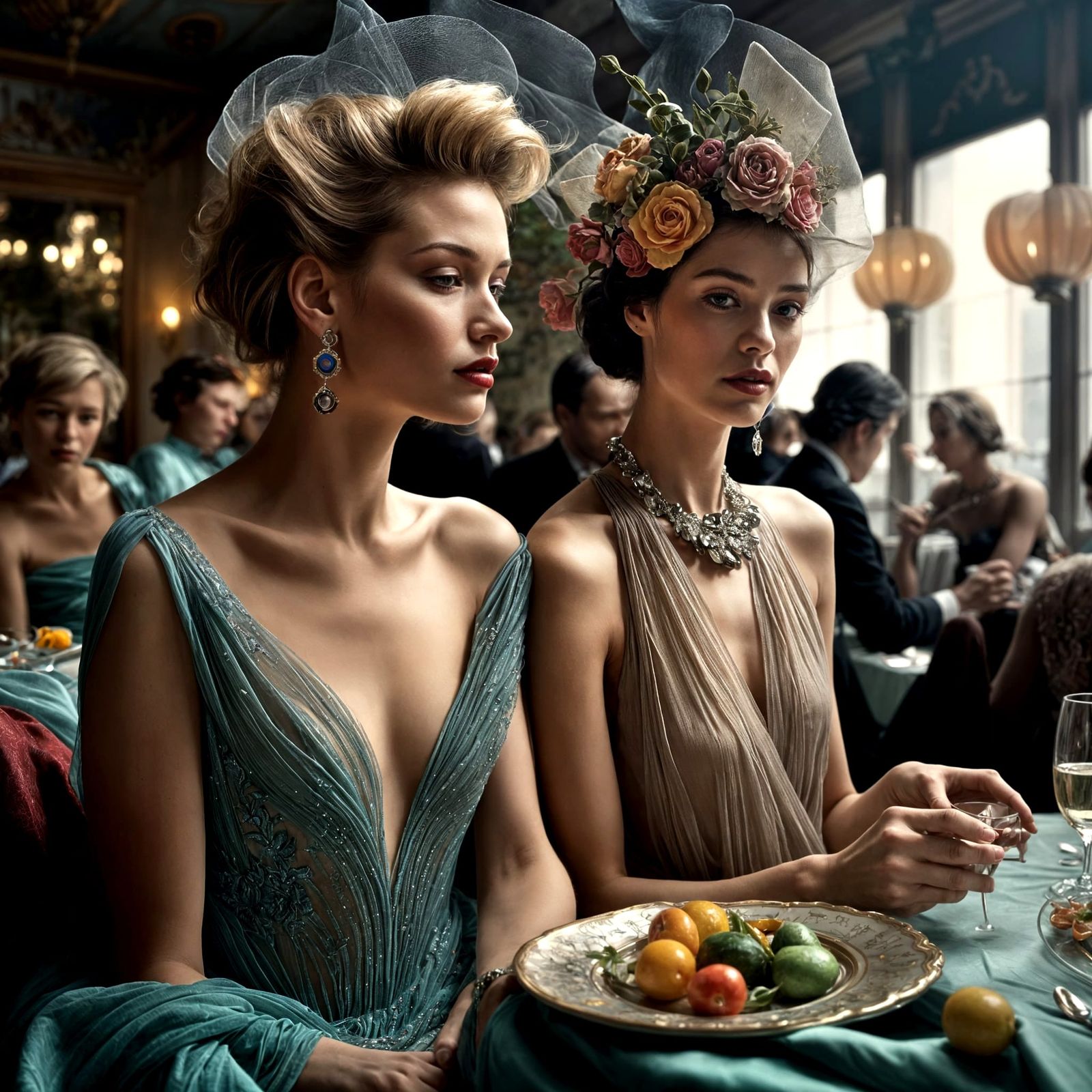 Polychromatic Couture: Women in Animated Conversation