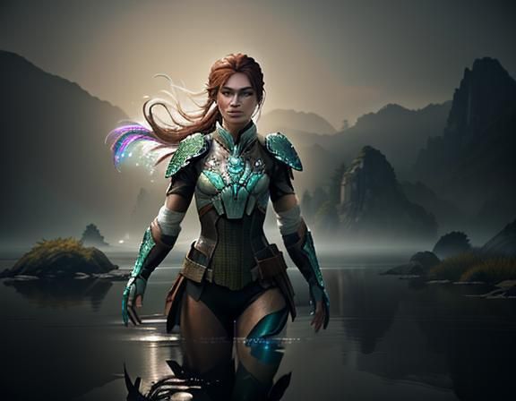 Amphibioid at Misty Lake: 3D Game Cinematic Graphics