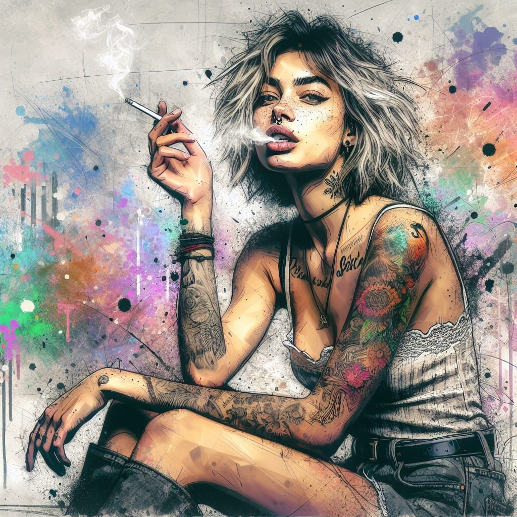 Hyperrealistic Portrait of a Modern Girl in a Relaxed Mood