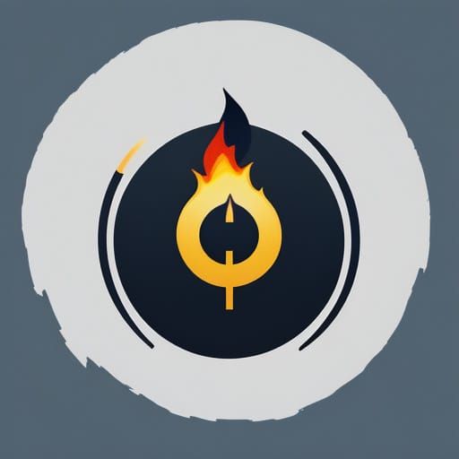 Minimalist Candle Flame Vector Logo in Warm Hues