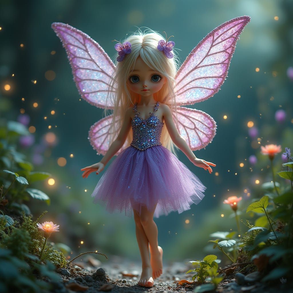 Ethereal Fairy in Whimsical Garden Setting