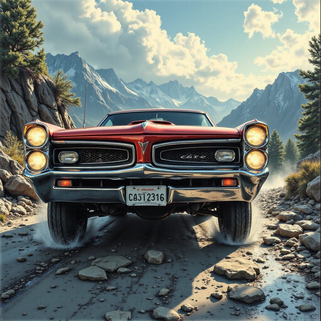 Diabolical 1965 GTO Cruises through Majestic Mountains