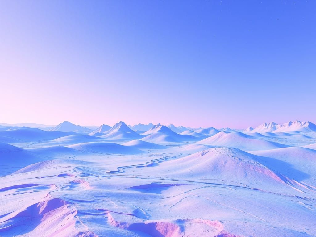 Surreal Holographic Dreamscape in Powder Blue