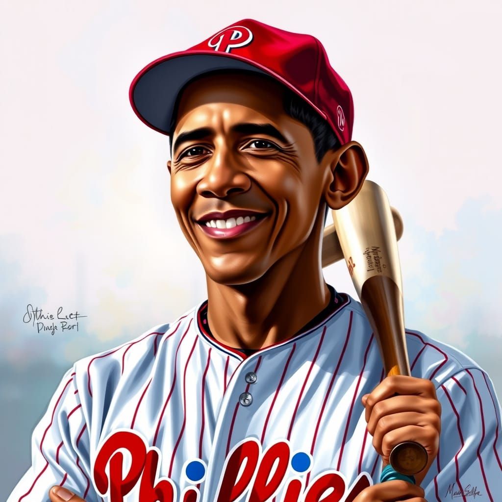 Barack Obama Steps Up to the Plate in Phillies Baseball Gear