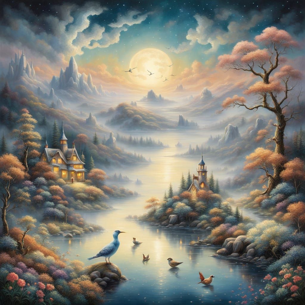 Whimsical Creatures Born from Starlight and Cloudscapes