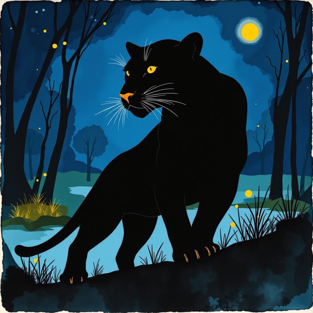 Panther in the Night: A Dark Majesty