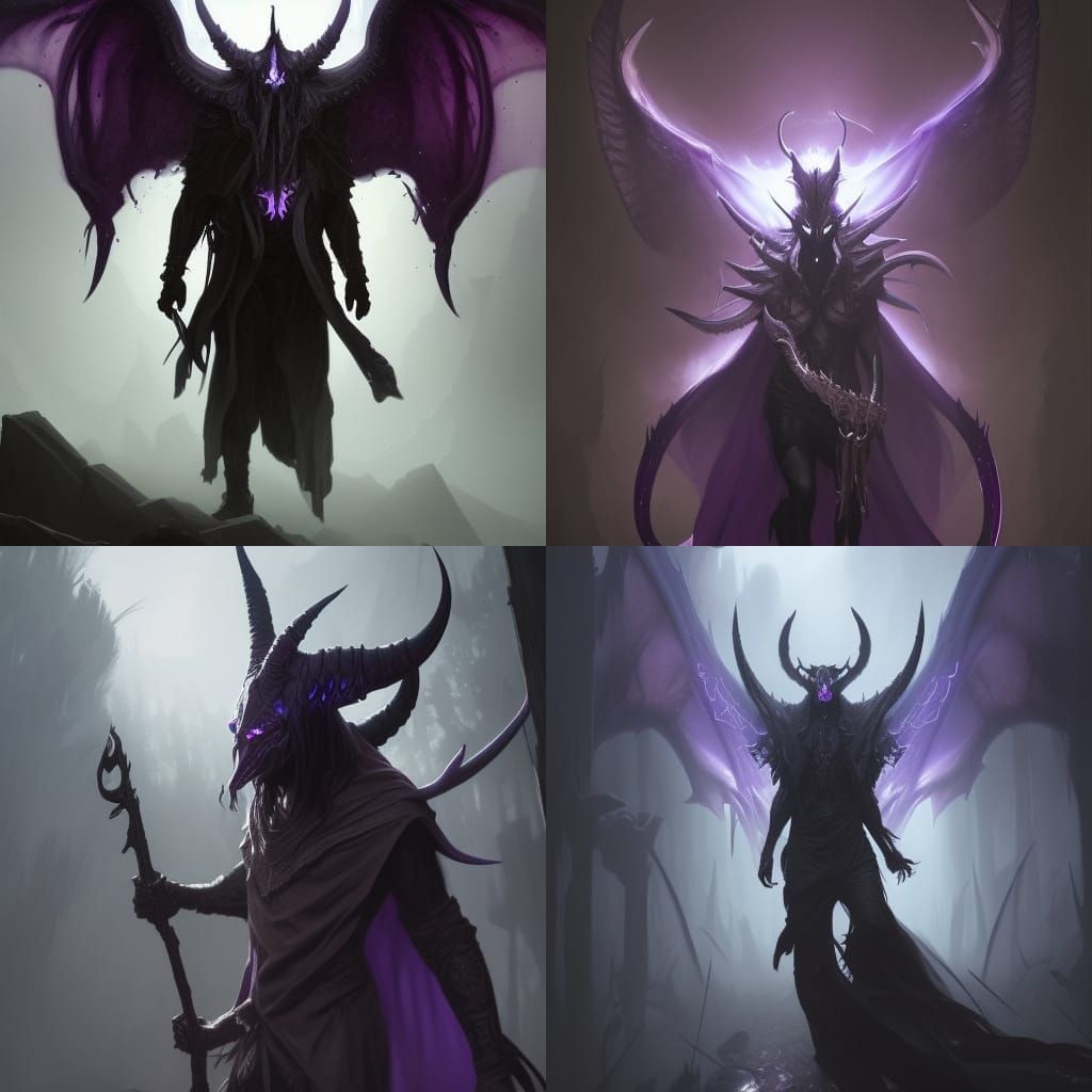 Handsome Demon with White Mask in Dark Fantasy Style