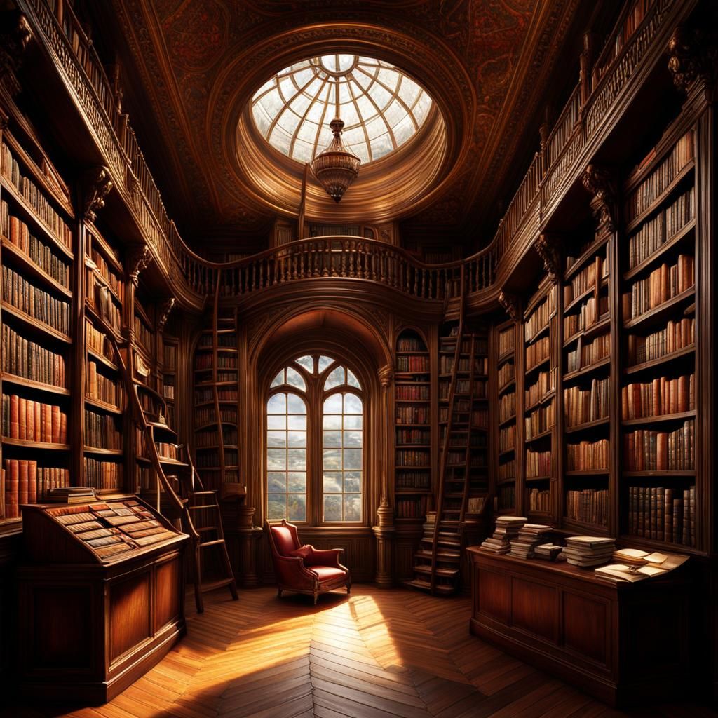 Accidental Meeting at Bookstore: Fantasy Concept Art