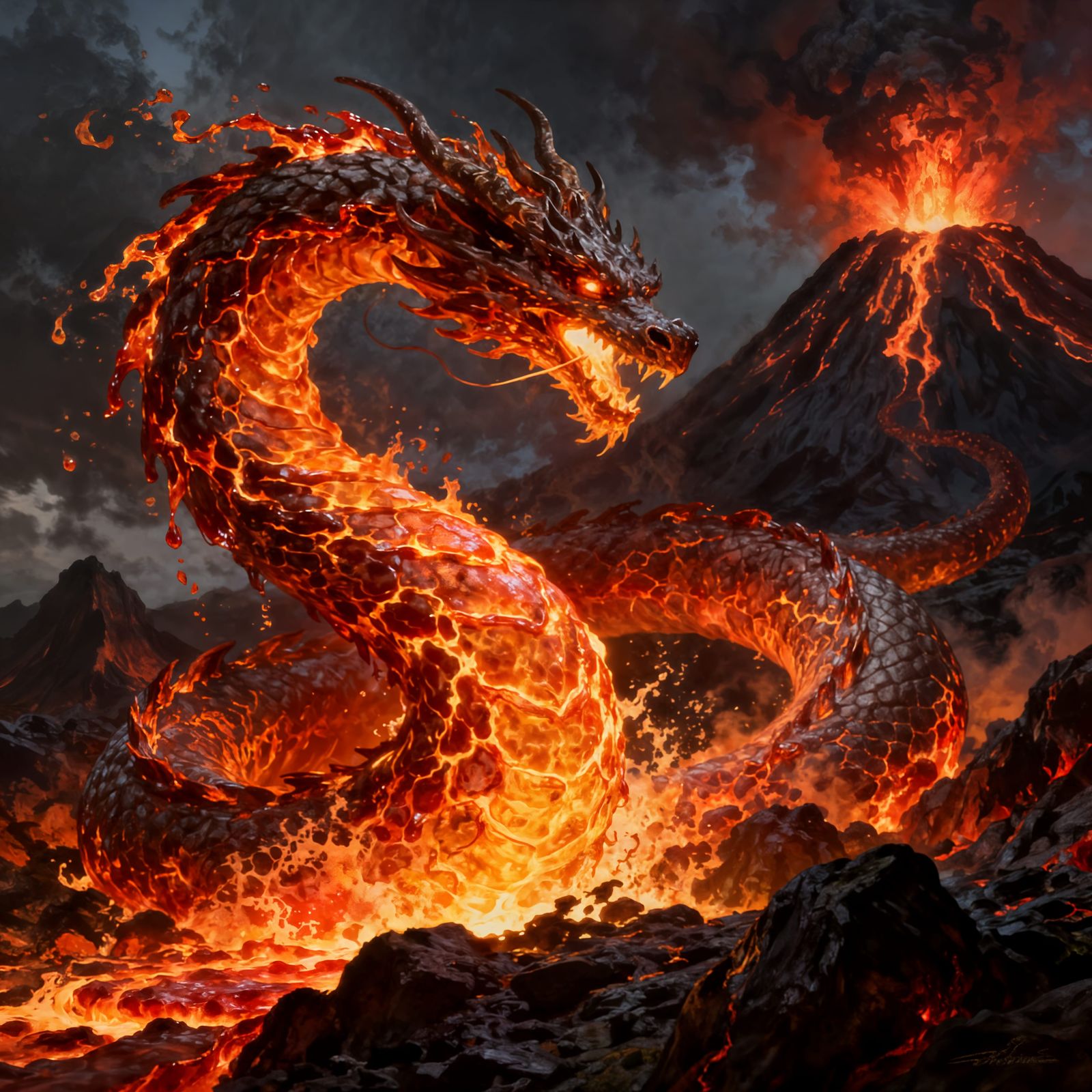 Molten Magma Dragon Unleashing Fiery Power