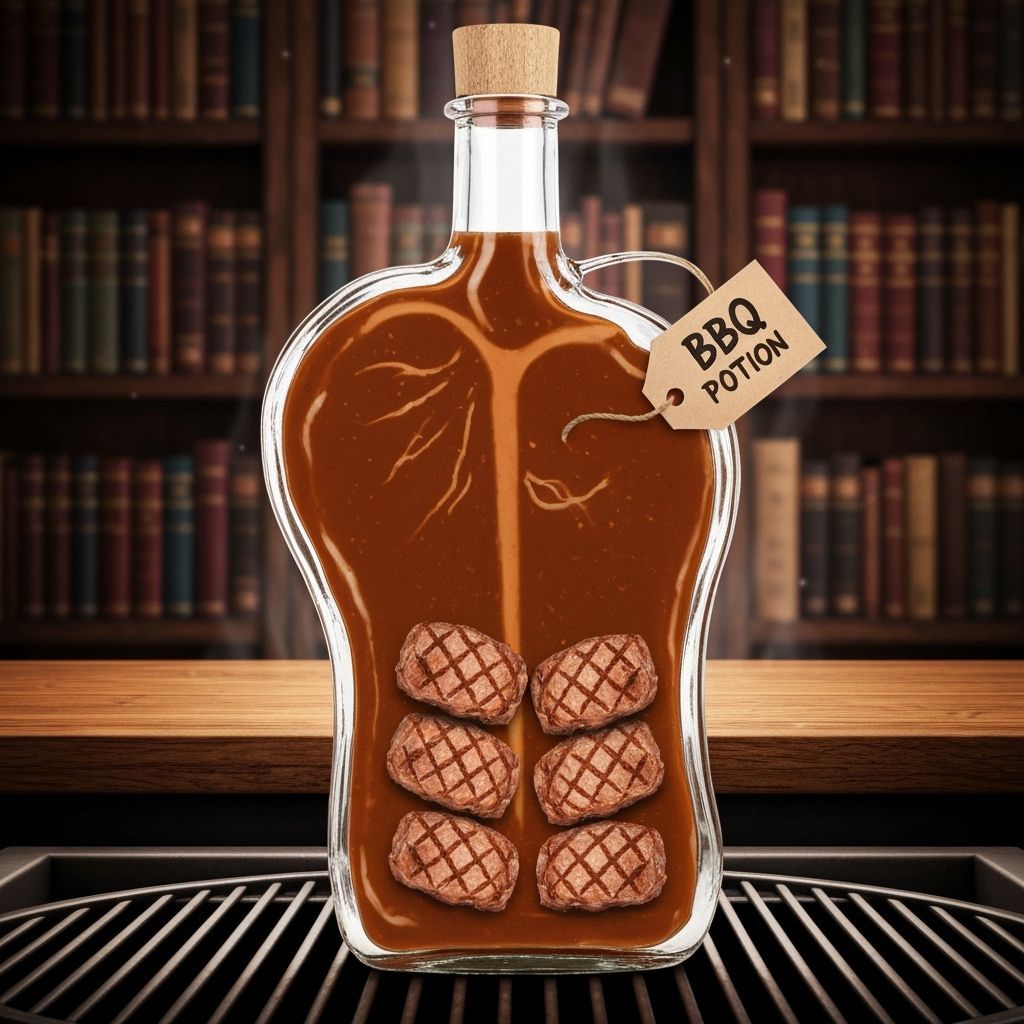 BBQ Potion in Steak Bottle with Magical Grill Library