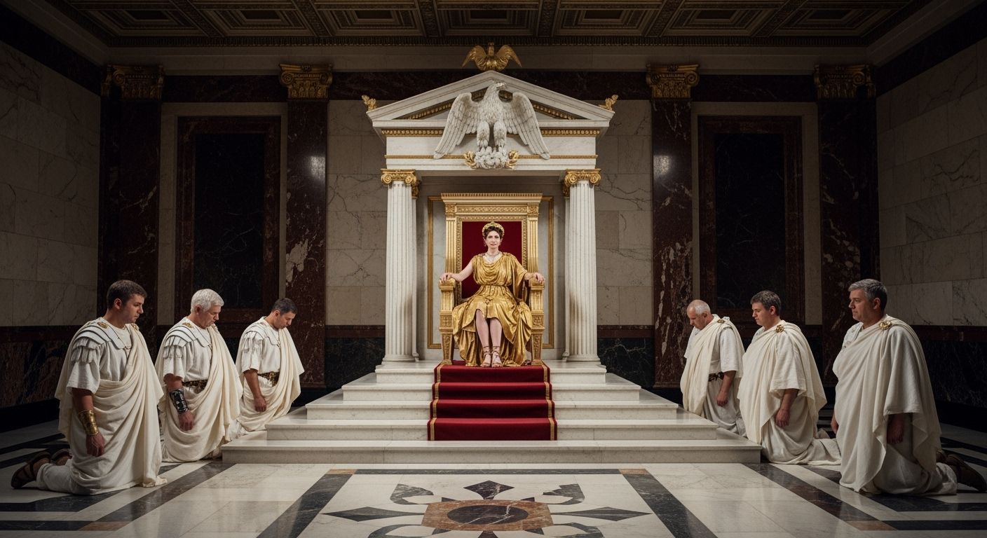 Empress Messalina in Ancient Rome Palace Throne Room