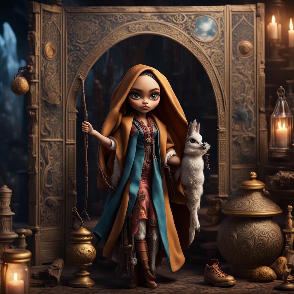 Hyperrealistic Bratz Dolls as Tarot Hermit