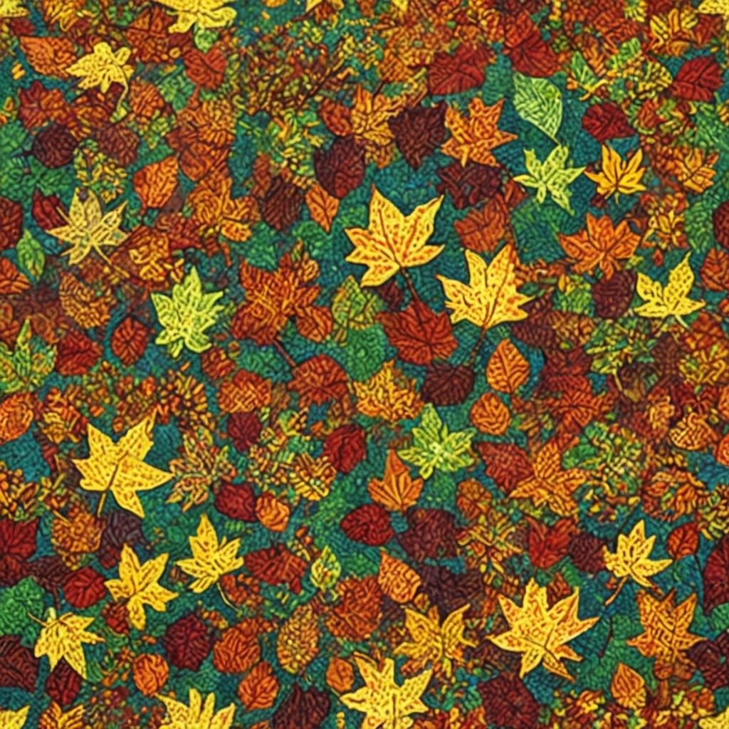 Autumn Landscape in Pointillism Style