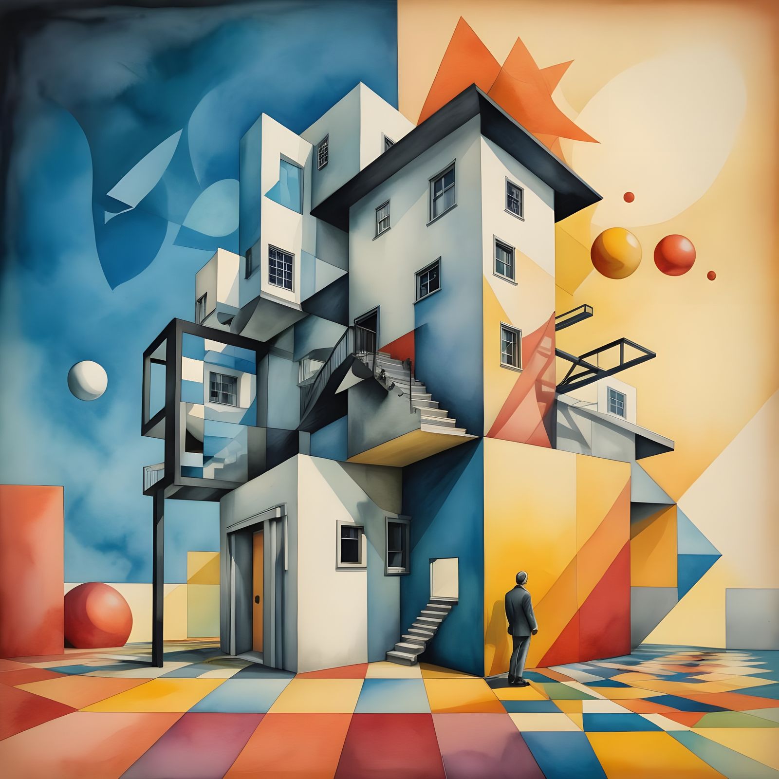 Geometric Fusion: Surrealist Bauhaus in 3D HDR