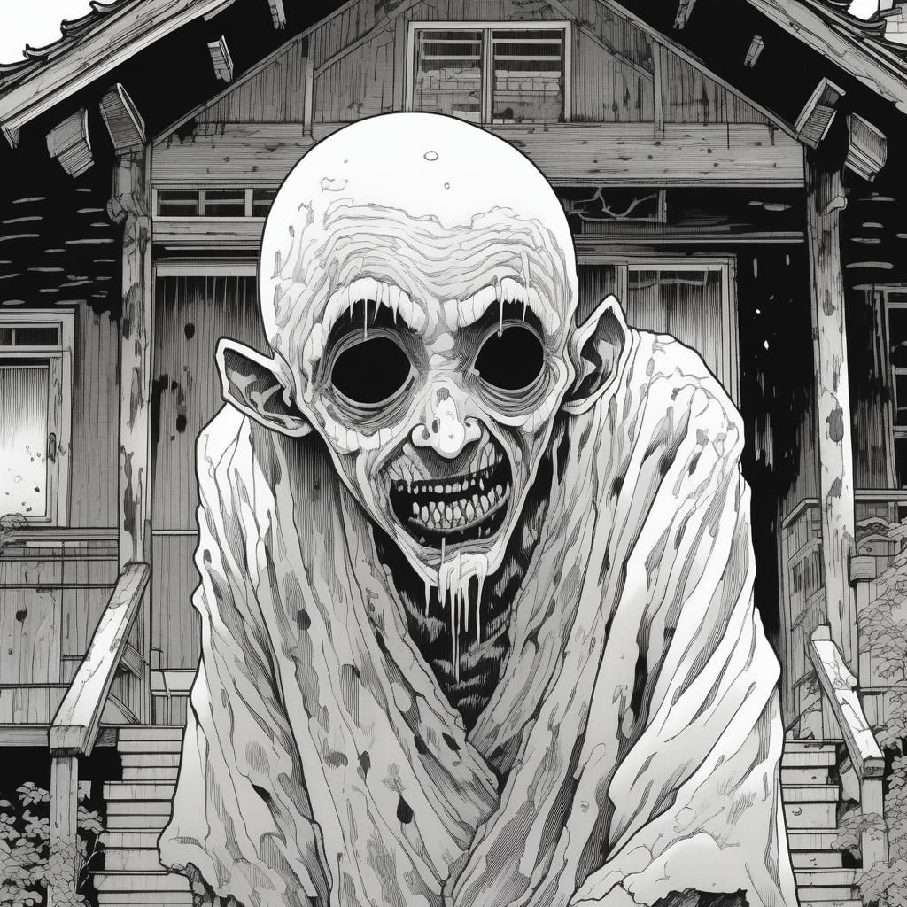 Nightmarish Madman in Manga Style Mansion