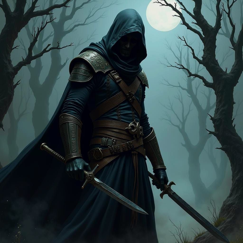 Dark Elf Assassin in Dark Fantasy Style