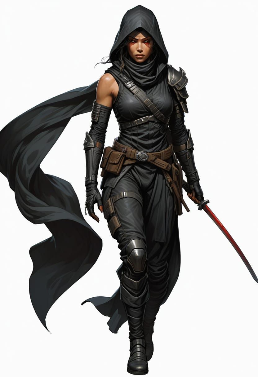 Surreal Sci-Fi Ninja Warrior in Cinematic Style