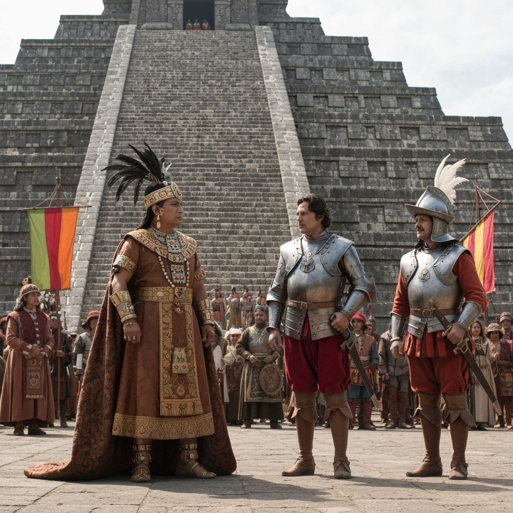 Montezuma and Cortez in Tenochtitlan in 1521