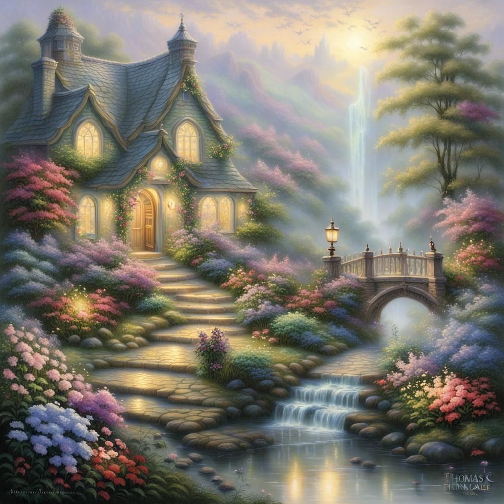 Dew-Kissed Fantasy Flower: Ethereal, Hyperdetailed