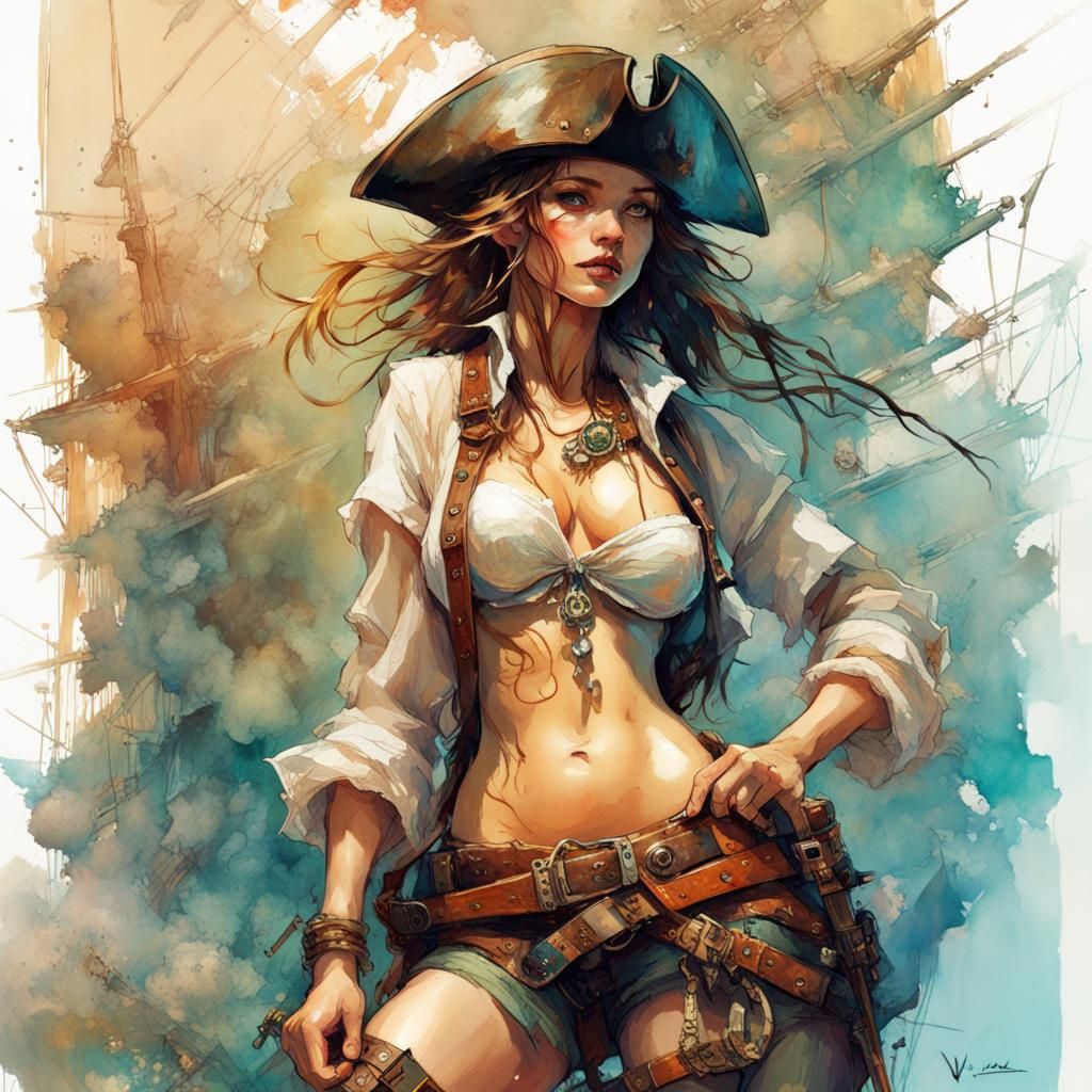 Stunning Pirate Queen with Hourglass Figure