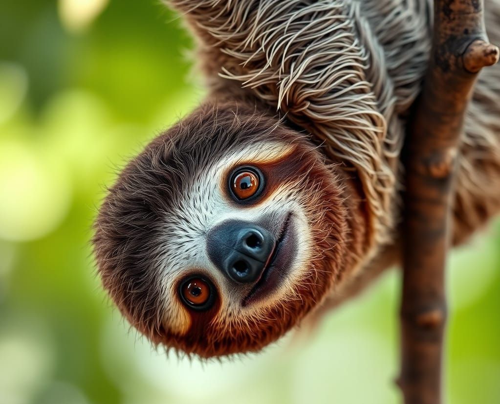 Realistic Sloth Portrait Photography