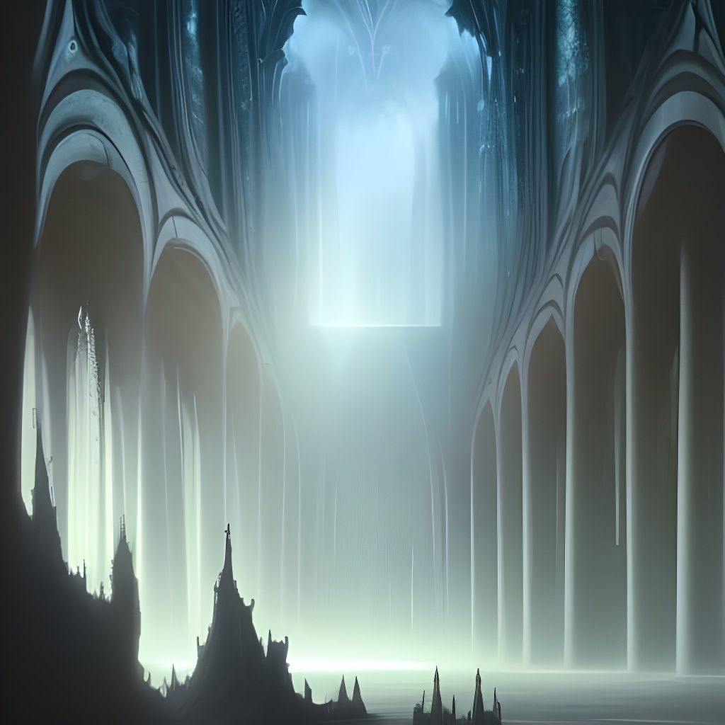 Epic Fractal Cathedral in Dark Fantasy Style