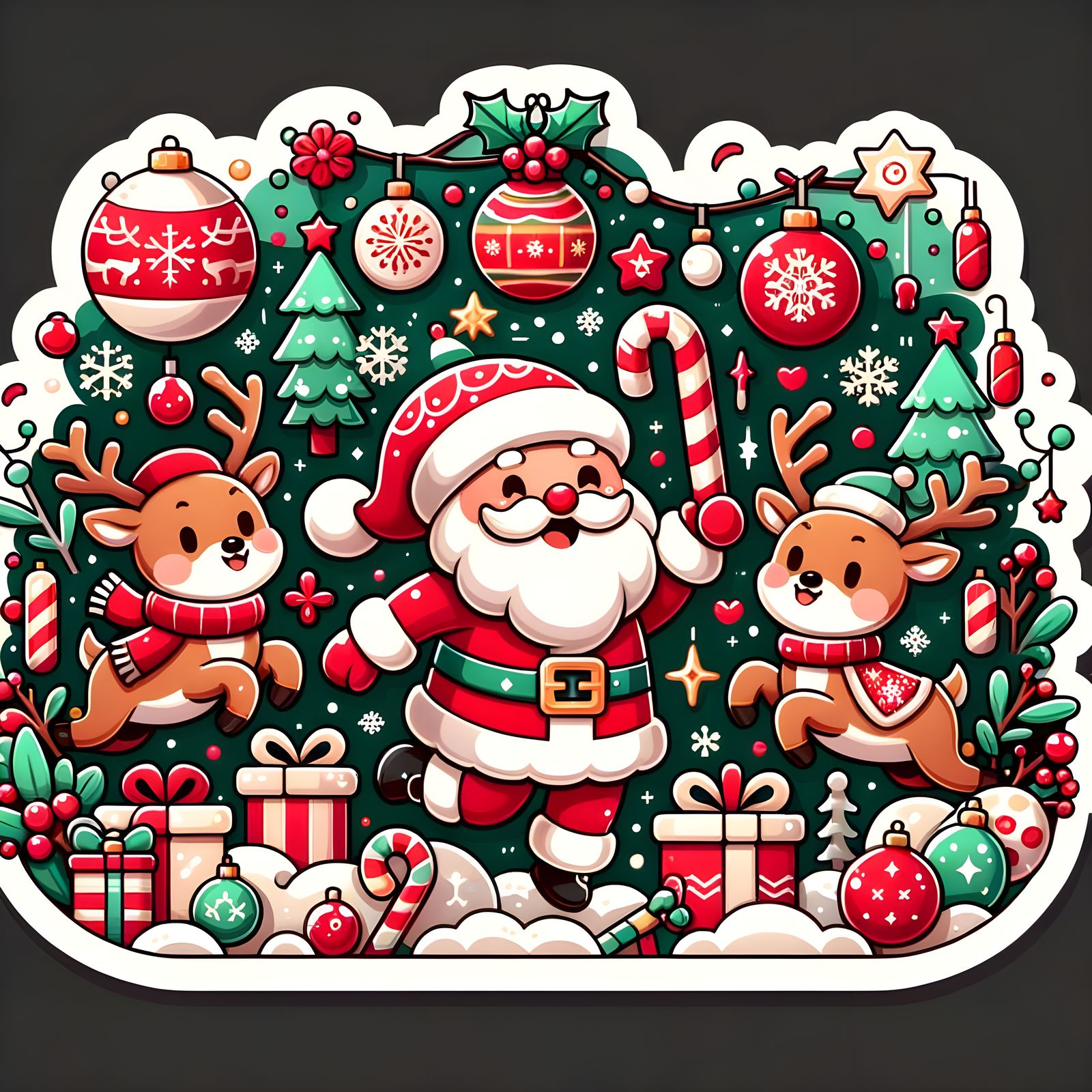 Cute festive Christmas sticker