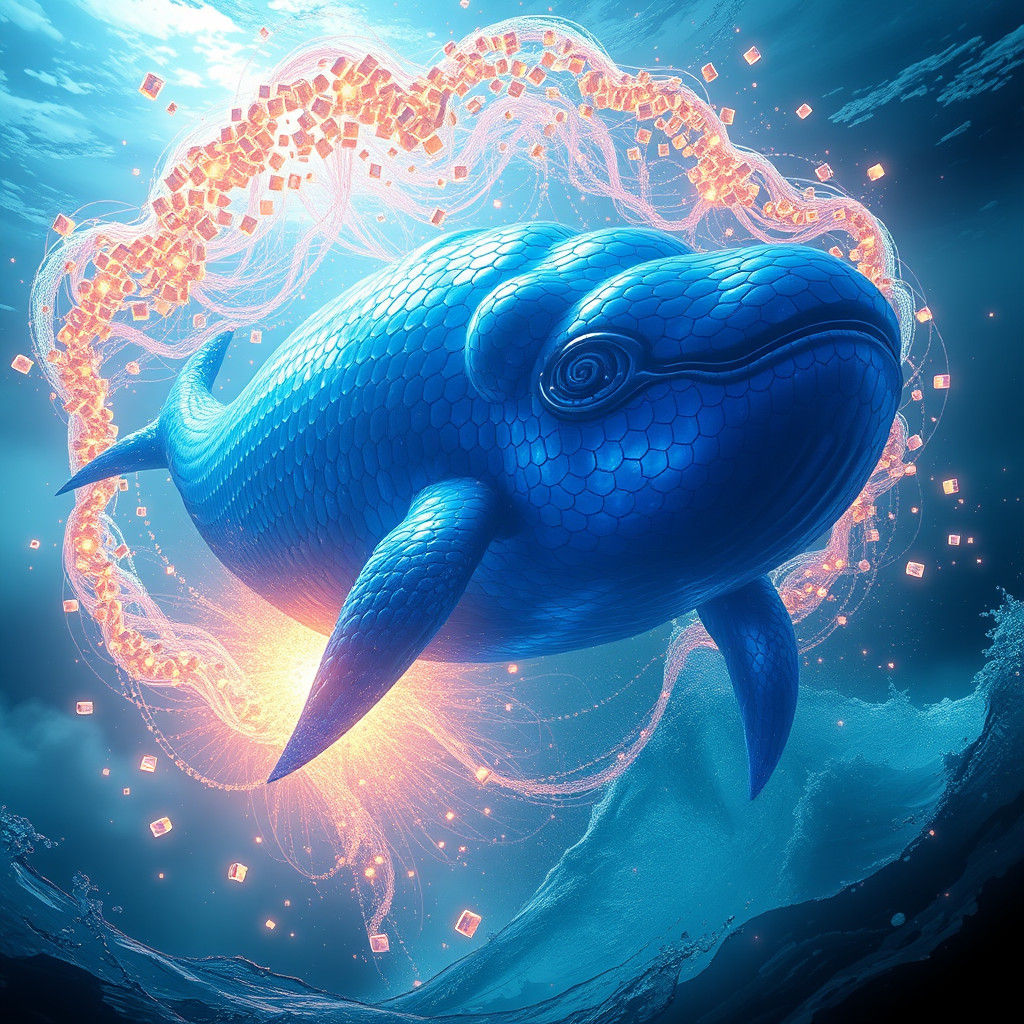 Majestic Whale Rises from Ocean Depths