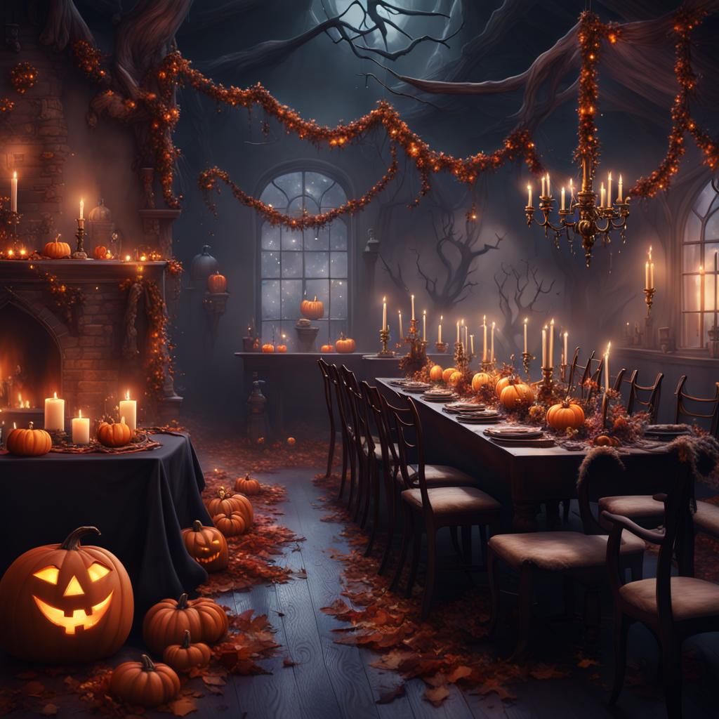 Ethereal Watercolor: Witches' Christmas Halloween Party