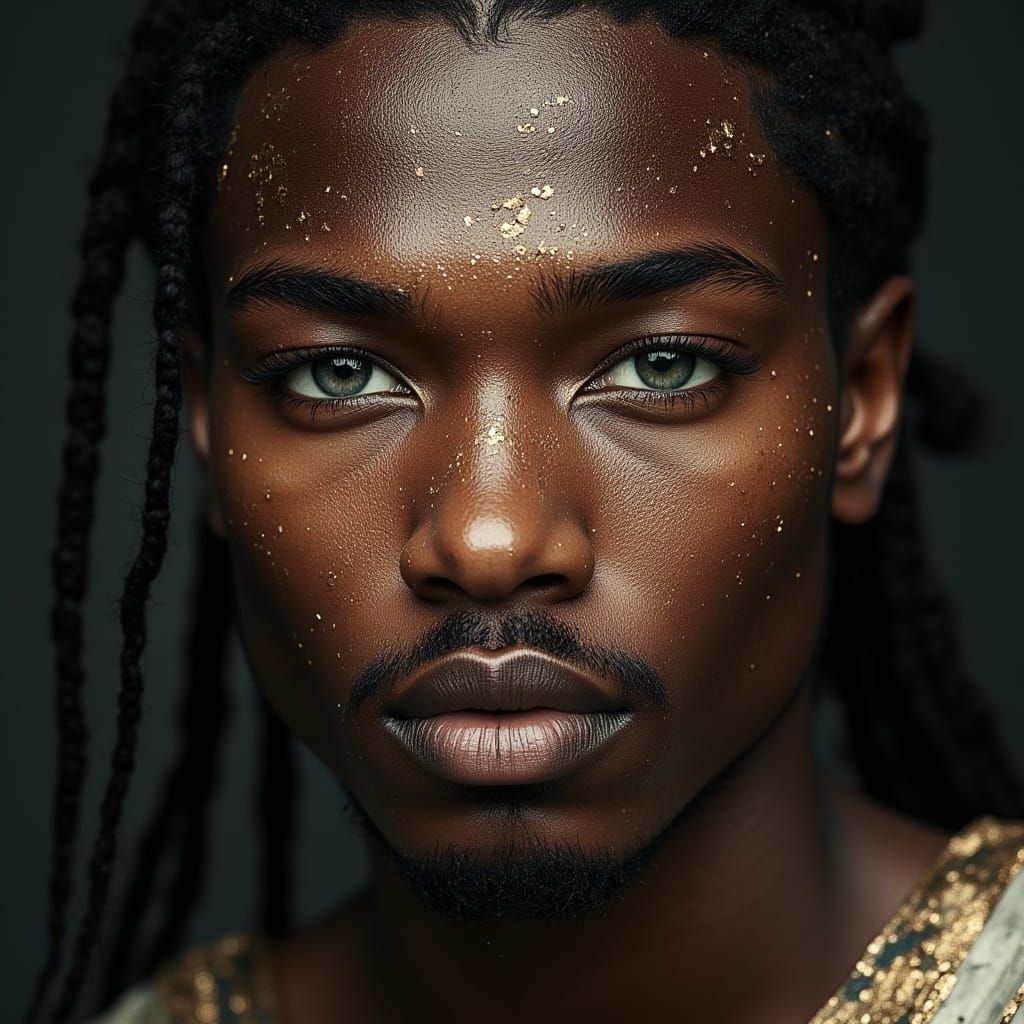 Handsome Young Warrior Portrait in Studio Photography