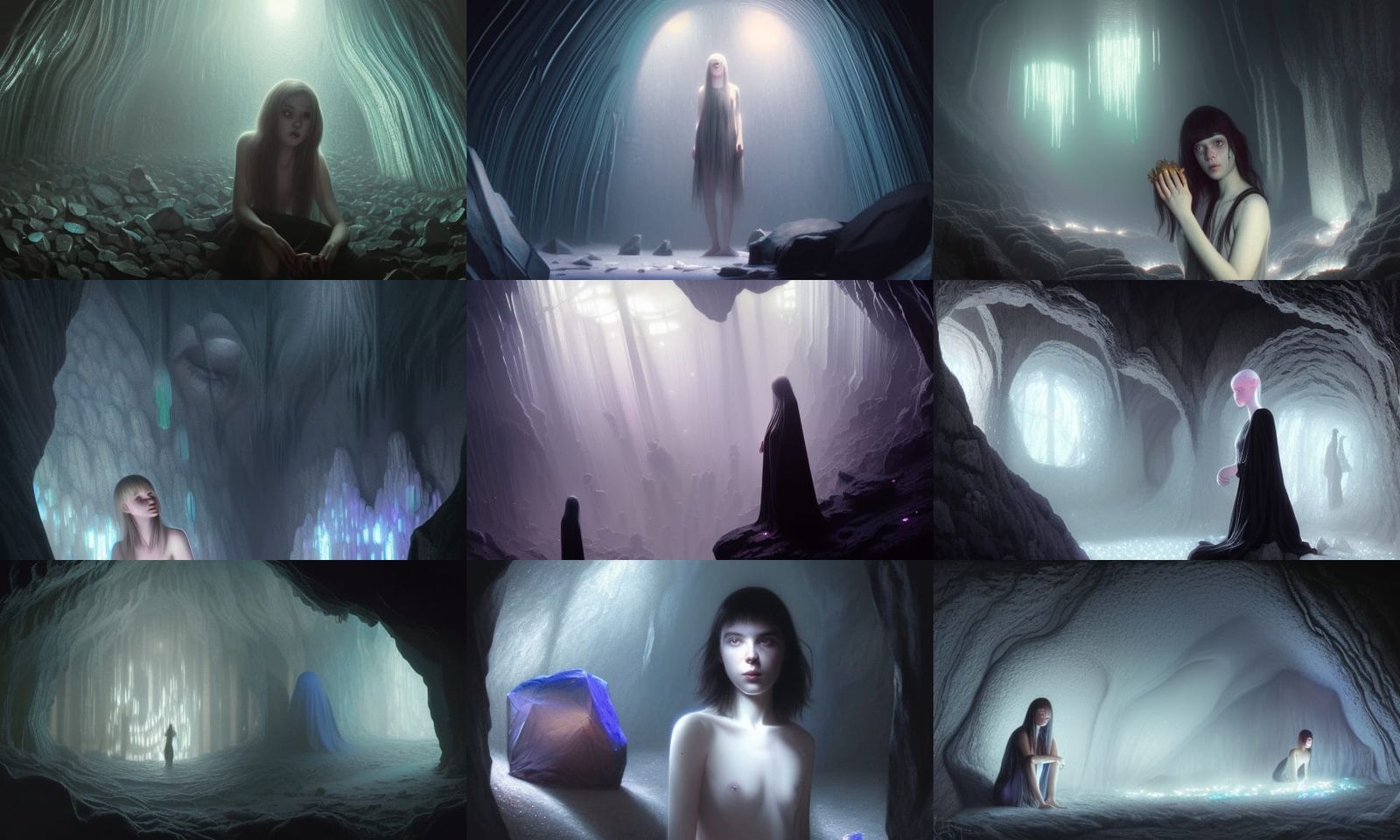 Crystalline Ghoul: A Photorealistic Horror Portrait