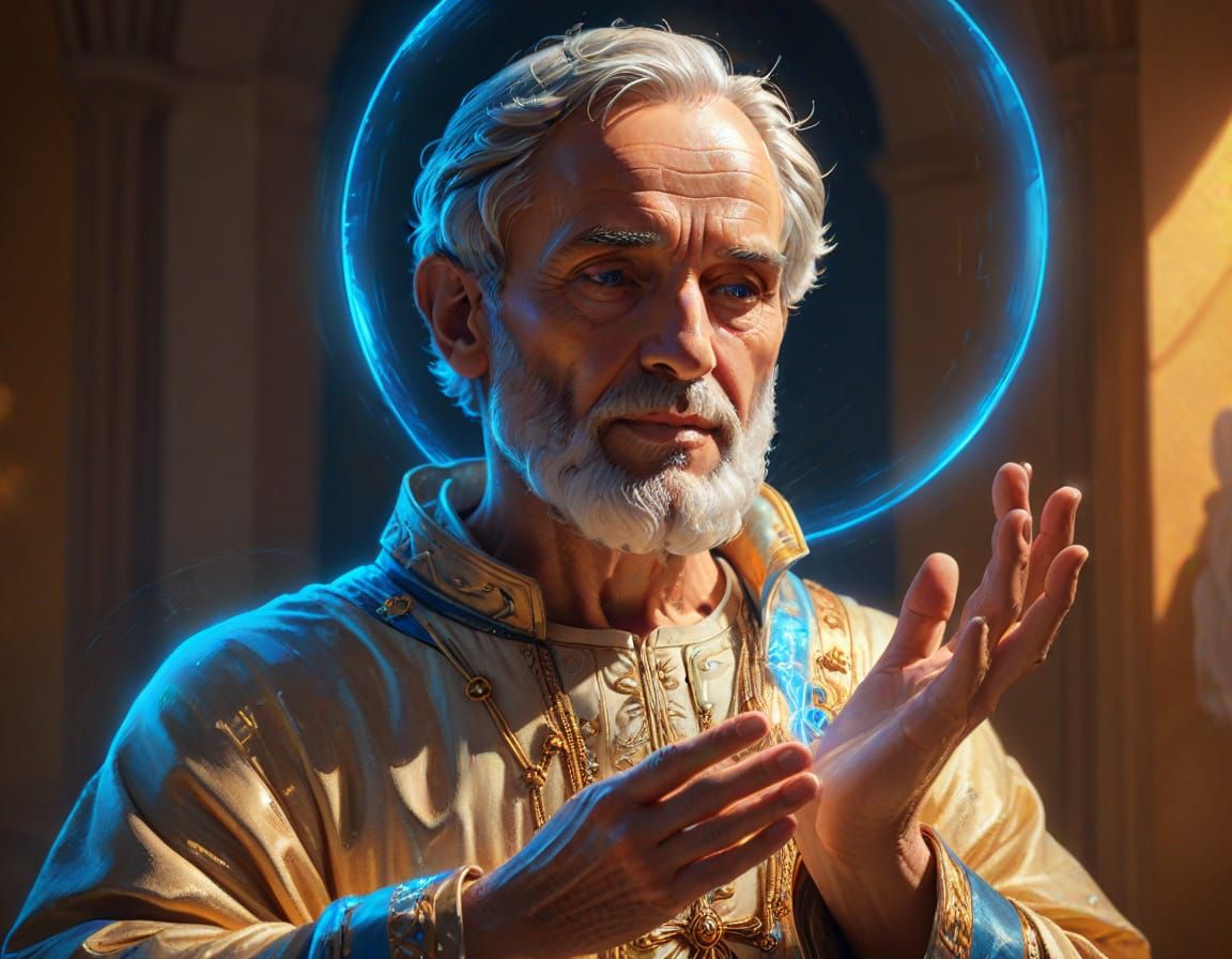 St Peter Contemplates a Hologram: Concept Art