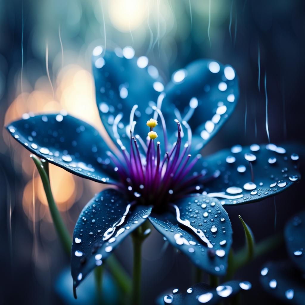 Glowing Magical Flowers in a Dark Glade