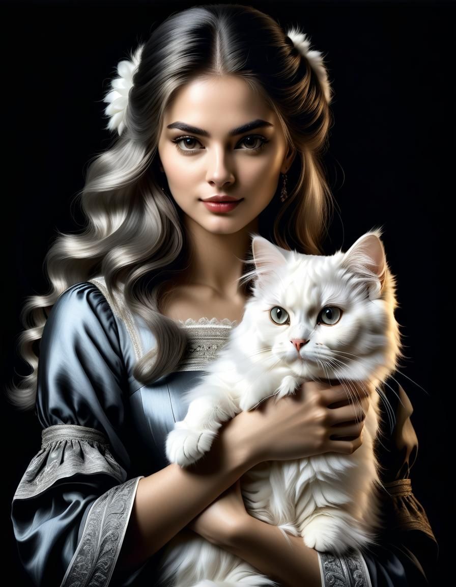 Girl with Cat