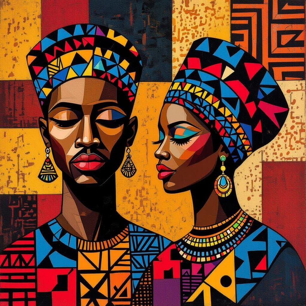 Abstract African Album Art with Geometric Patterns