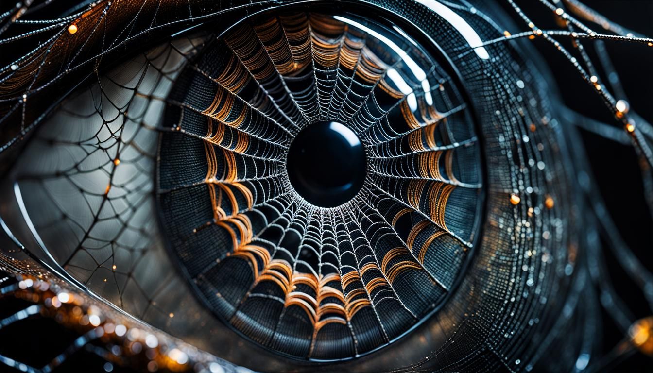 Resin Eye Reveals Spiderweb in Dark Vignette