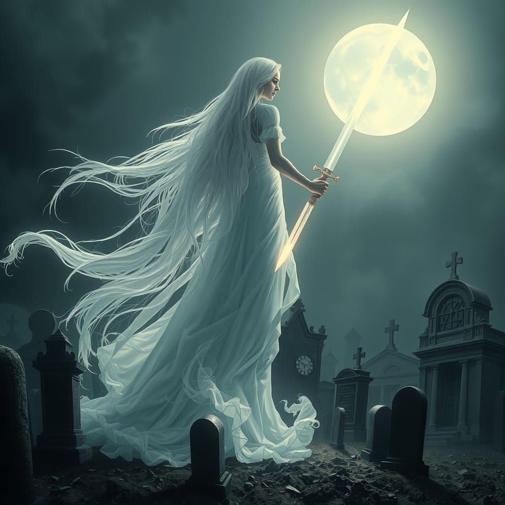 Ethereal Ghost Goddess Unleashes Justice