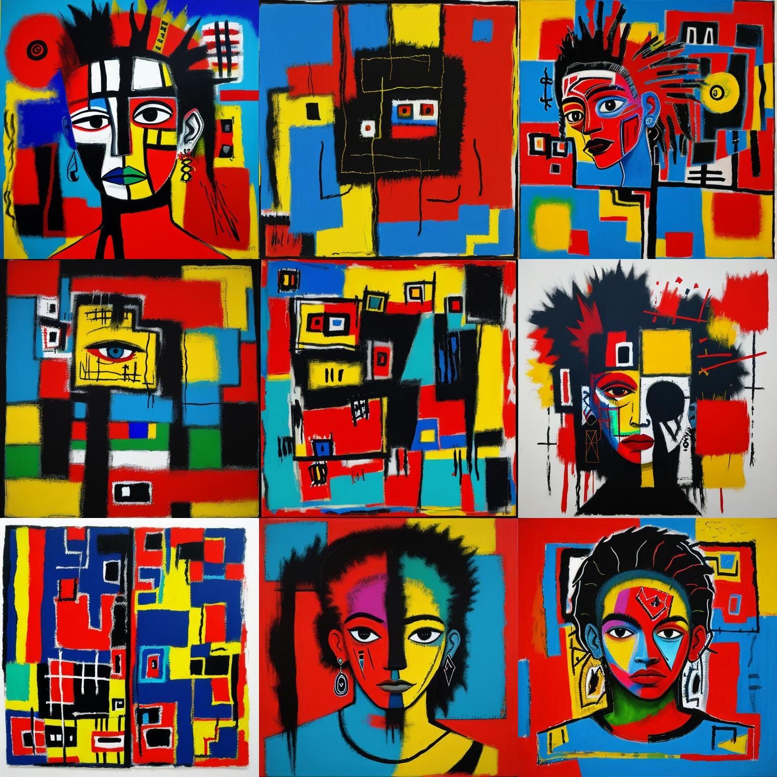 Abstract Painting in Mixed Modernist Style