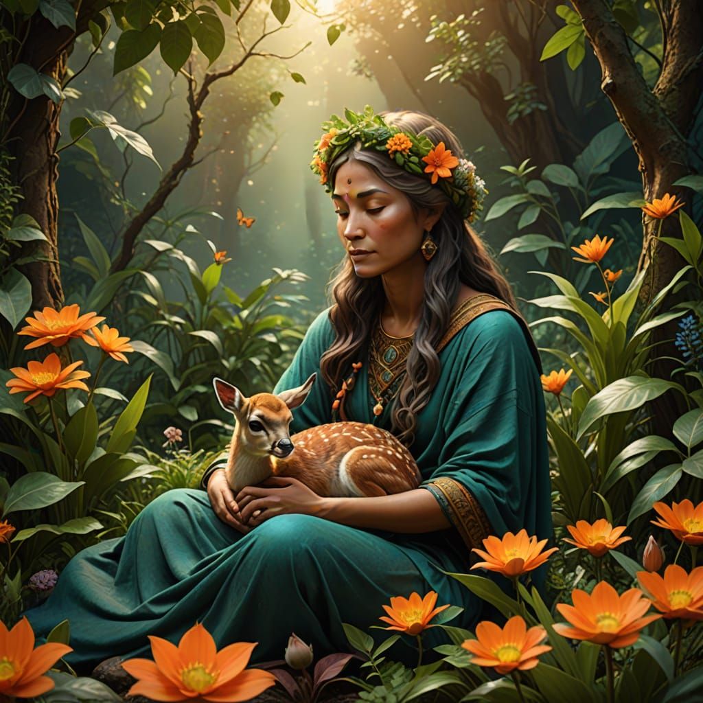 Mother Gaia in Harmony with Nature