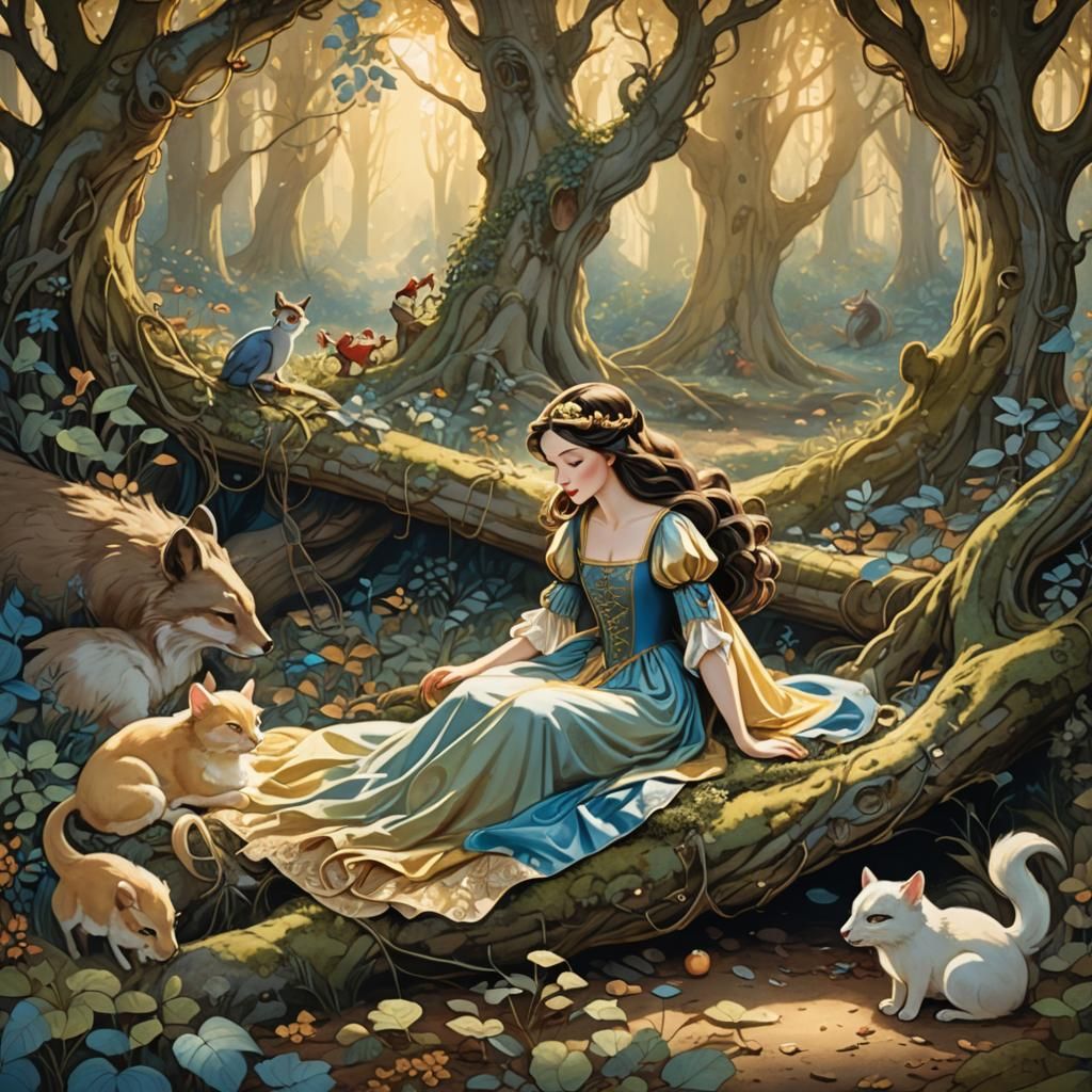 Fairytale Princesses Seek Forest Friends: Fantasy Illustrati...