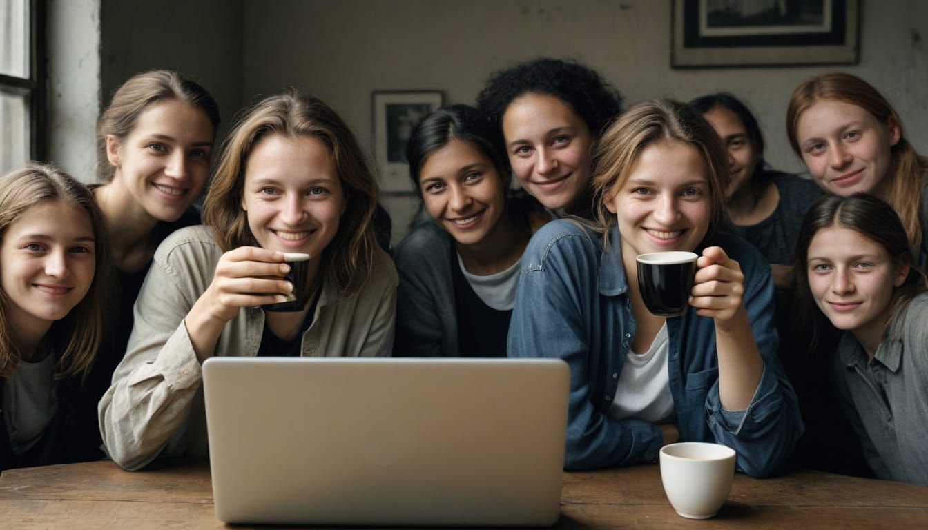 Warm Lithuanian Woman in Cozy Coffee Moment
