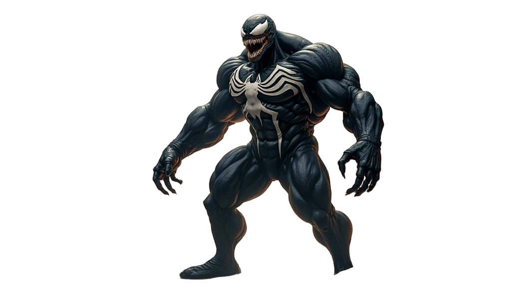 Muscular Venom Symbiote Flexes in Ruined City